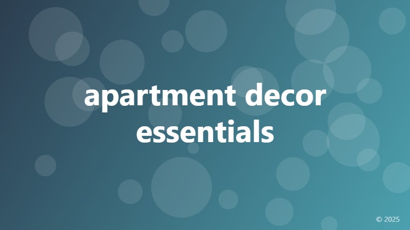 apartment decor essentials