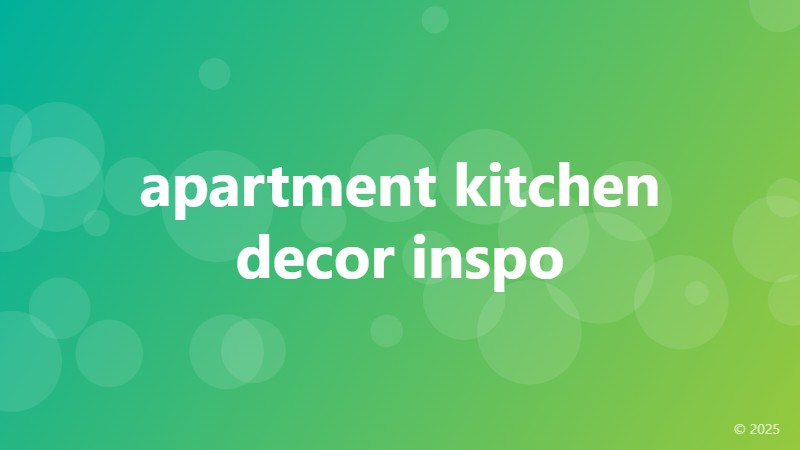 apartment kitchen decor inspo
