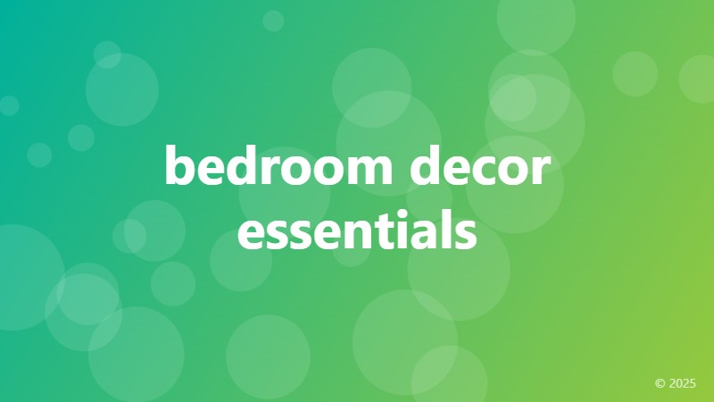 bedroom decor essentials
