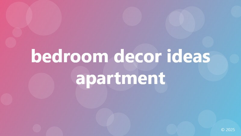 bedroom decor ideas apartment