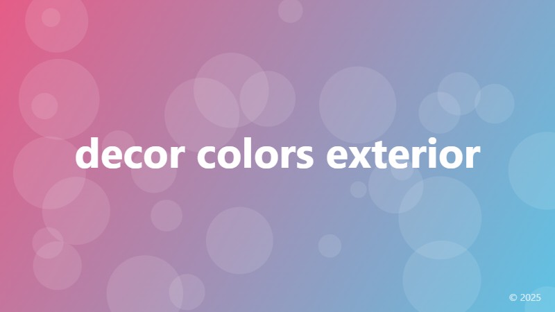 decor colors exterior