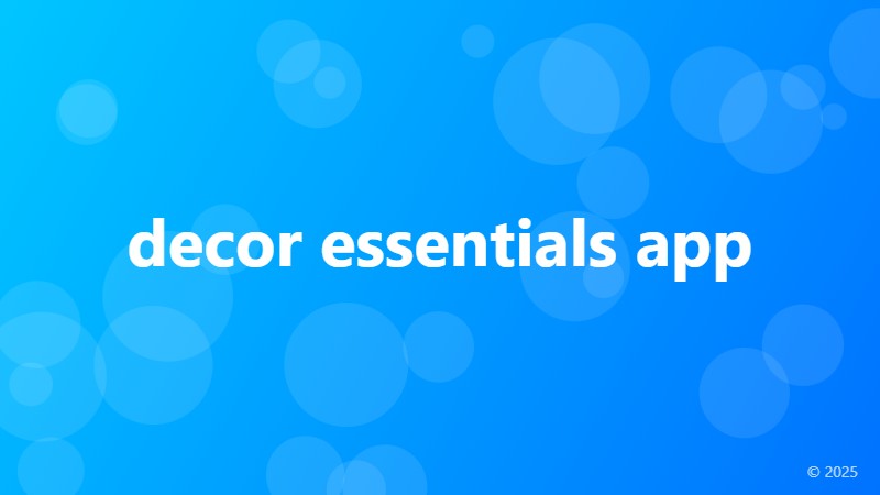 decor essentials app