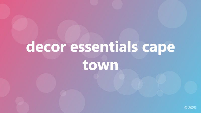 decor essentials cape town