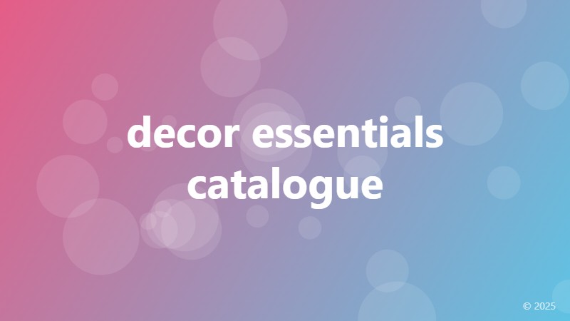 decor essentials catalogue