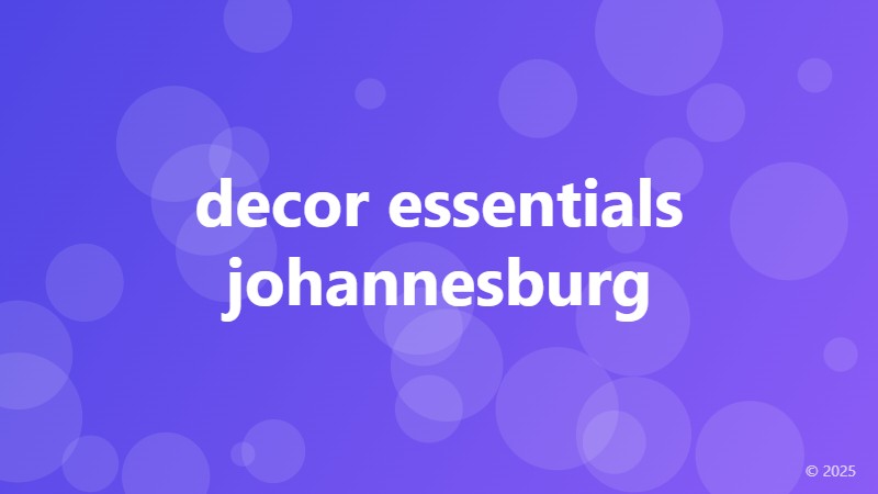 decor essentials johannesburg