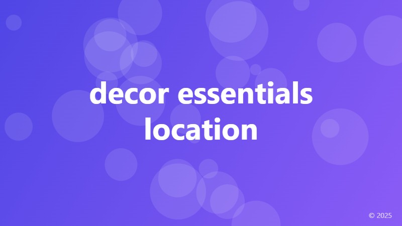 decor essentials location