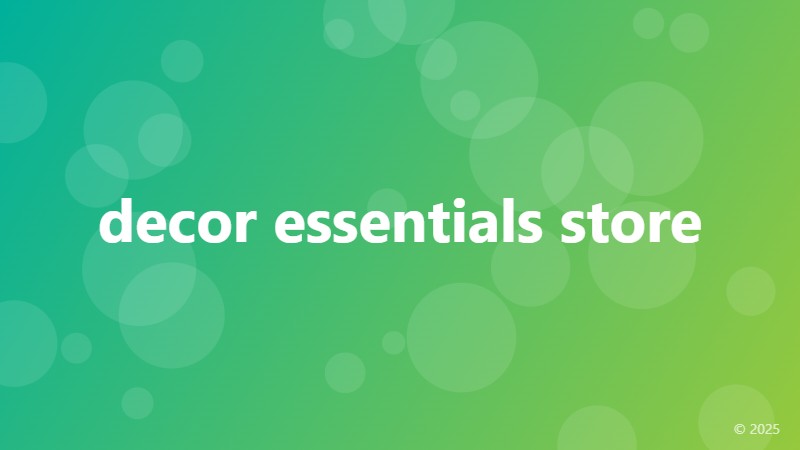 decor essentials store
