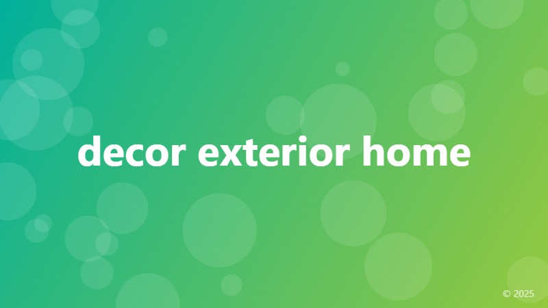 decor exterior home