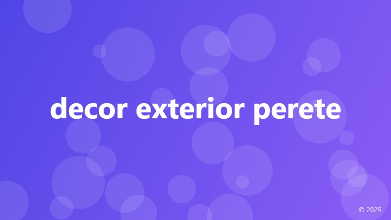 decor exterior perete