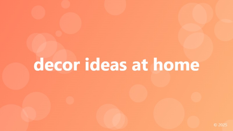decor ideas at home
