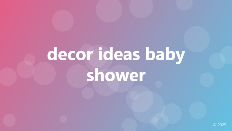 decor ideas baby shower
