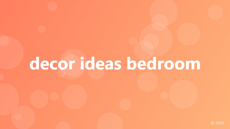 decor ideas bedroom