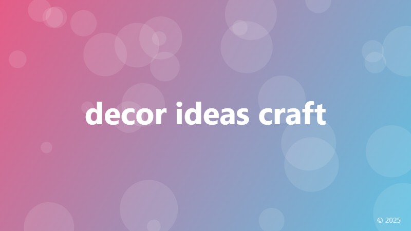 decor ideas craft