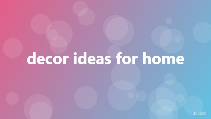 decor ideas for home