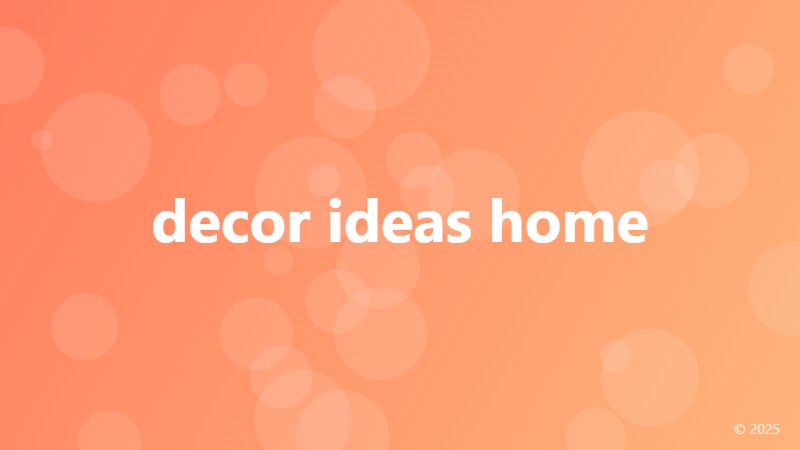 decor ideas home