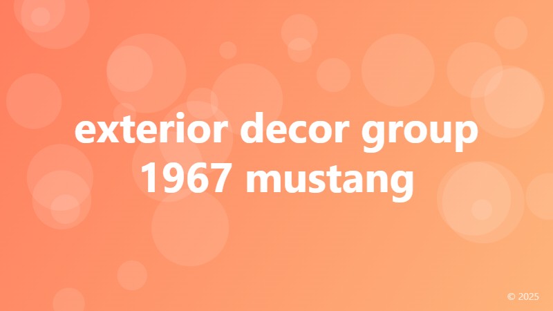 exterior decor group 1967 mustang