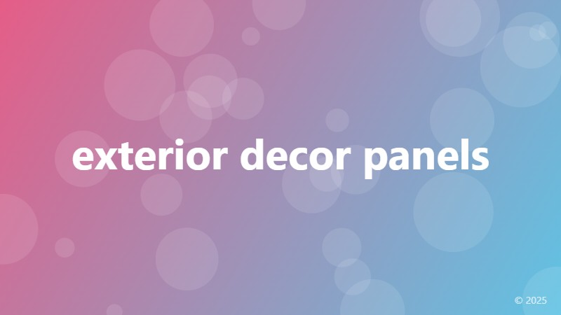 exterior decor panels