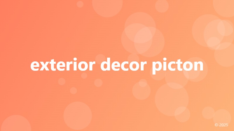 exterior decor picton