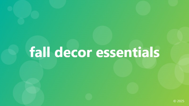 fall decor essentials