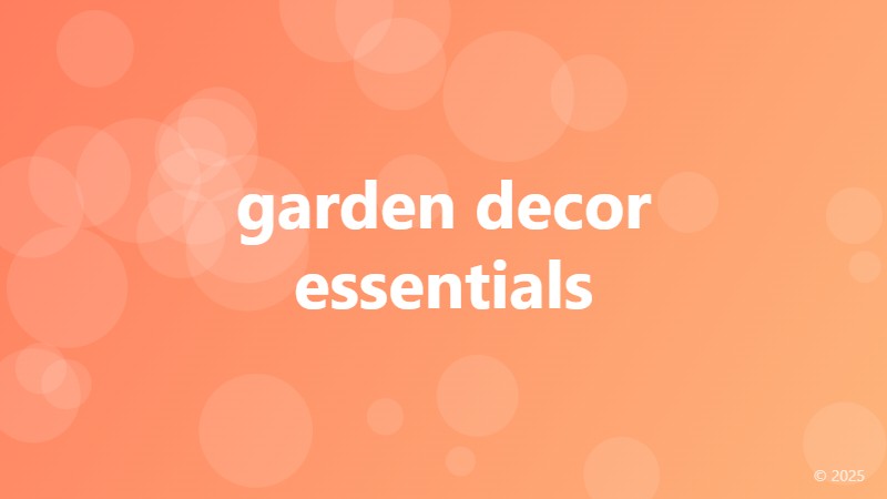 garden decor essentials