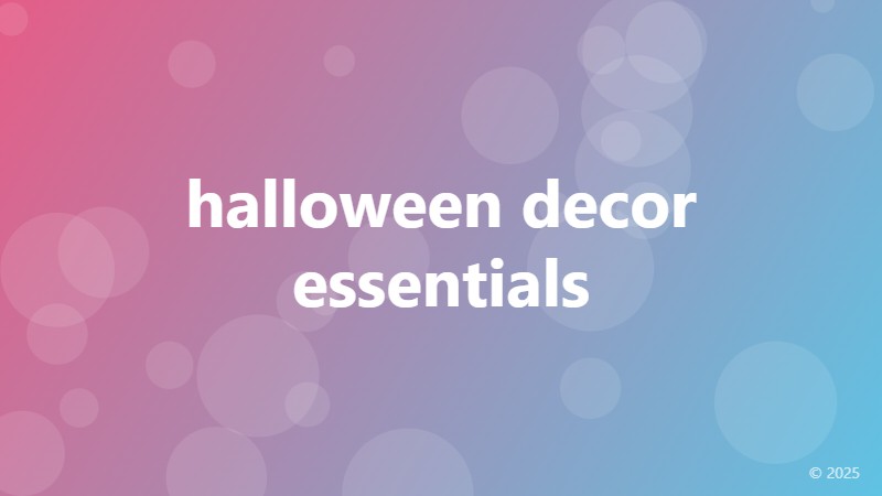halloween decor essentials
