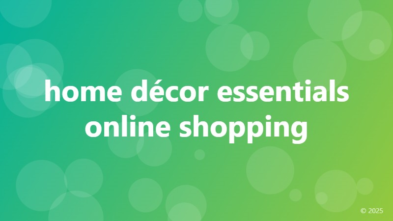 home décor essentials online shopping
