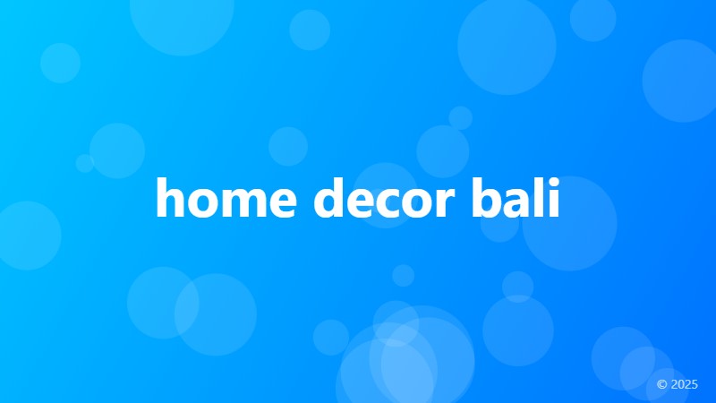 home decor bali
