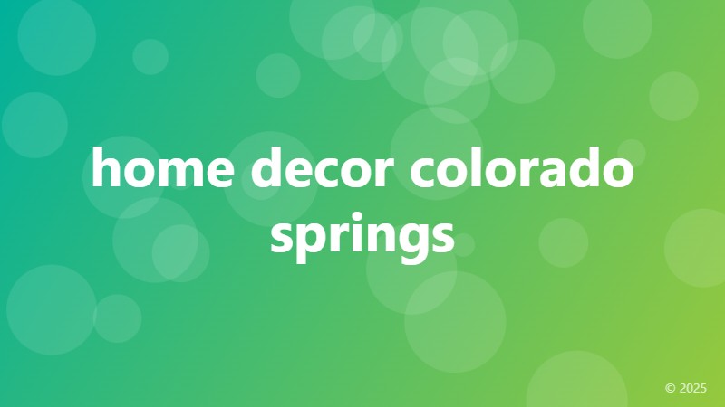 home decor colorado springs