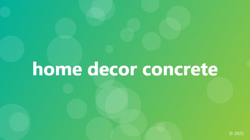 home decor concrete