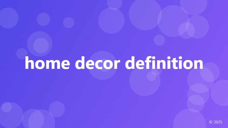 home decor definition