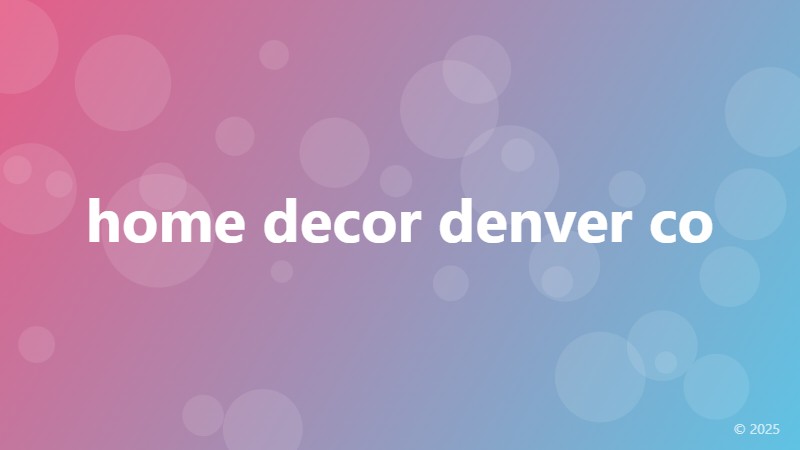 home decor denver co