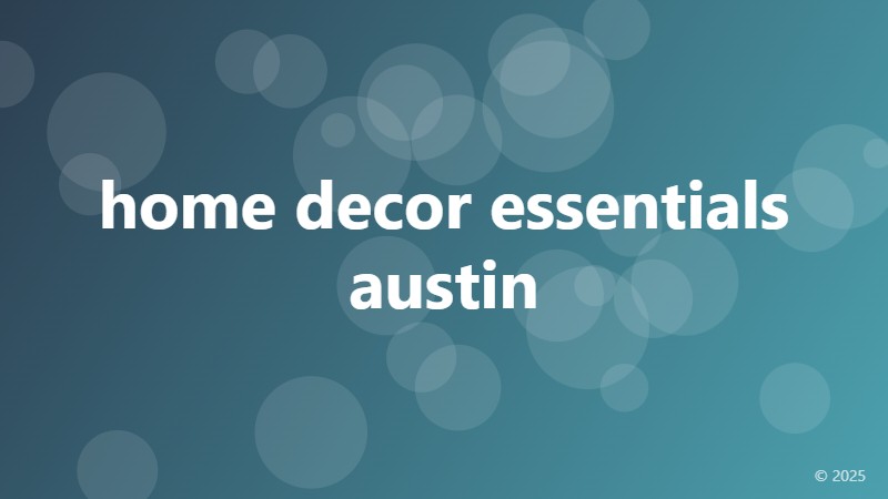 home decor essentials austin
