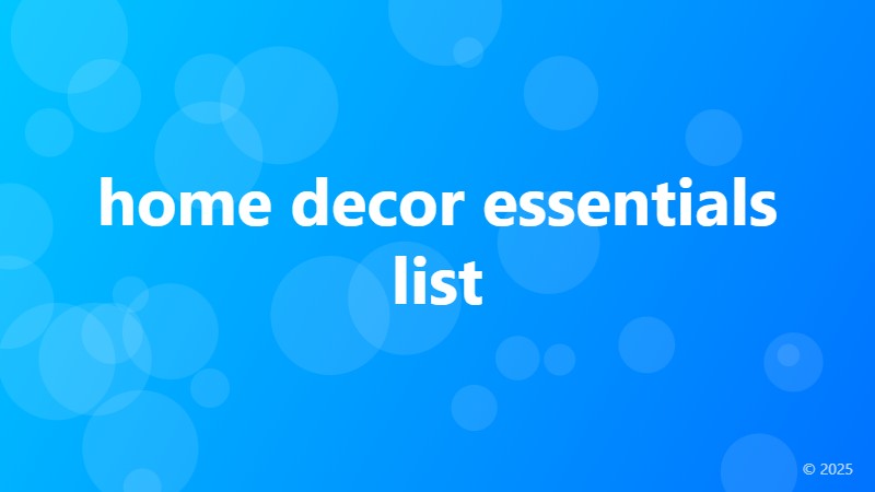 home decor essentials list