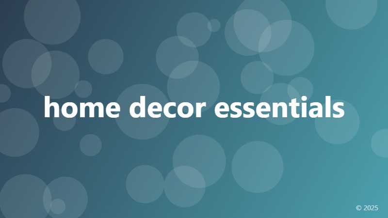 home decor essentials