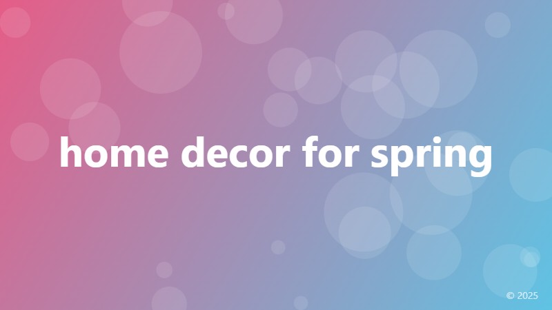 home decor for spring