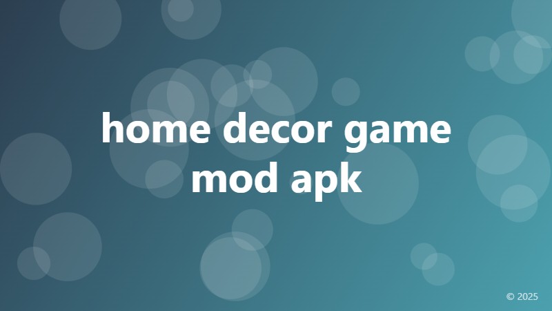 home decor game mod apk