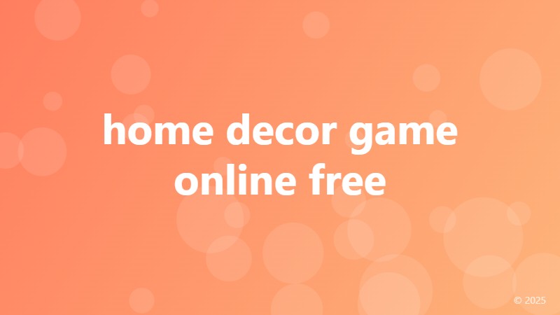 home decor game online free