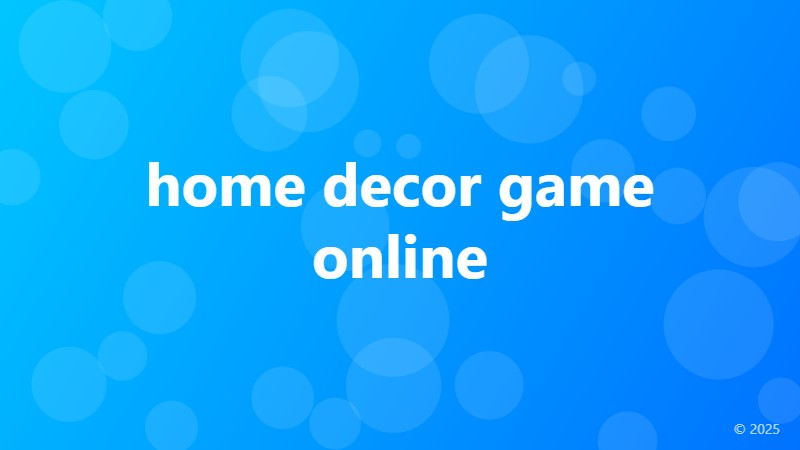 home decor game online