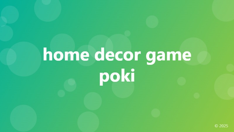 home decor game poki