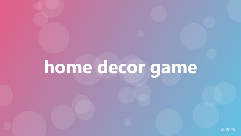 home decor game