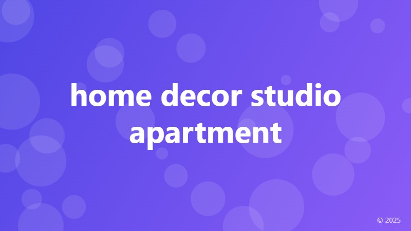 home decor studio apartment