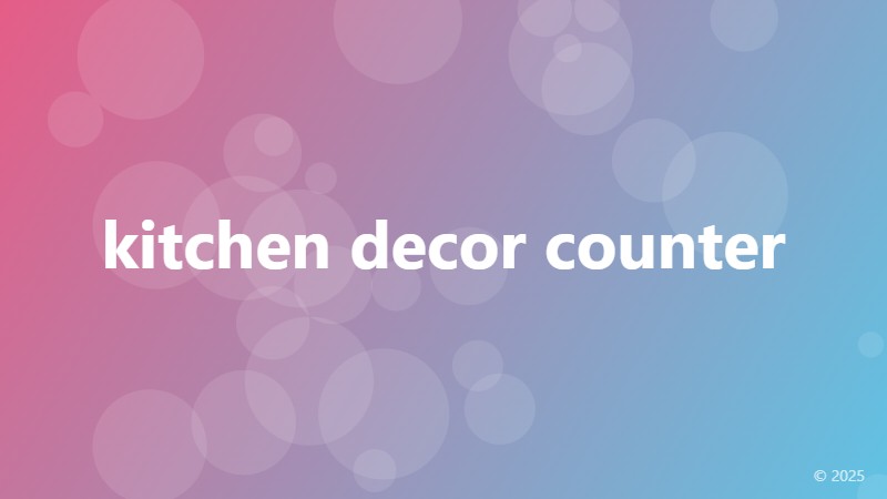 kitchen decor counter