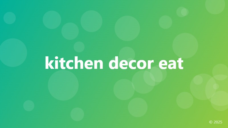 kitchen decor eat