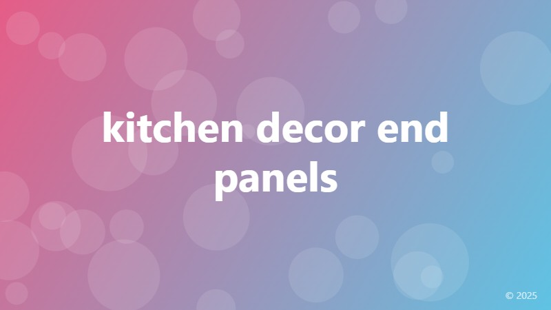 kitchen decor end panels
