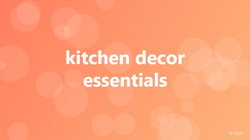 kitchen decor essentials