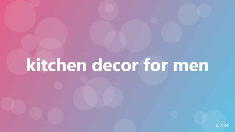 kitchen decor for men