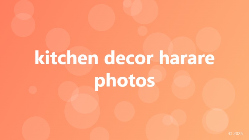 kitchen decor harare photos