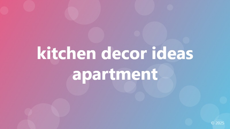 kitchen decor ideas apartment