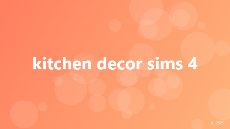 kitchen decor sims 4