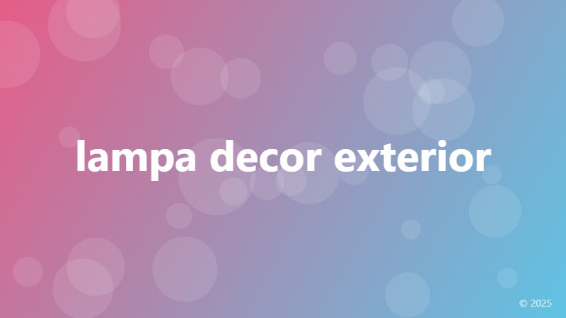 lampa decor exterior